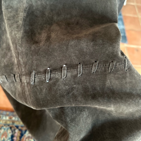 100% leather suede long coat - Picture 3 of 4